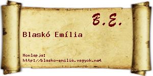 Blaskó Emília névjegykártya
