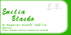 emilia blasko business card